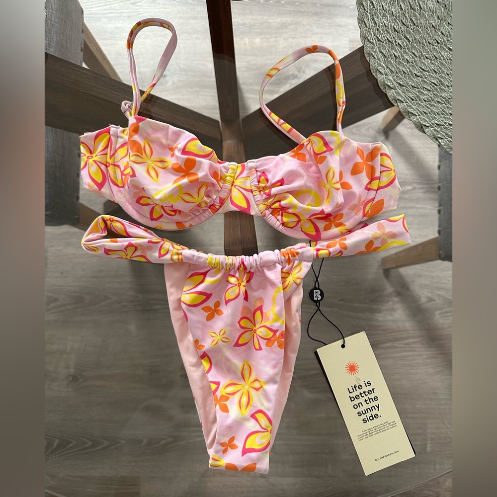 Blackbough Pink Floral Underwire Bikini Set